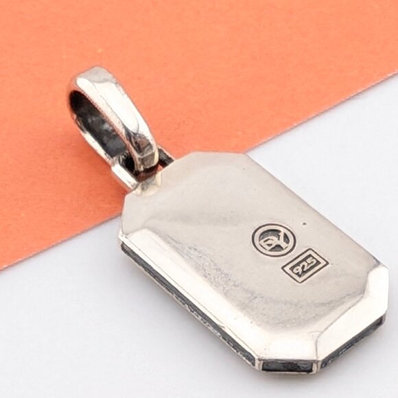 DAVID YURMAN Sterling Silver Small Streamline Pave Black Diamonds Amulet Pendant - Picture 7 of 10